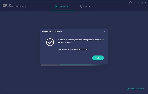 Register Amazon Prime Video Downloader