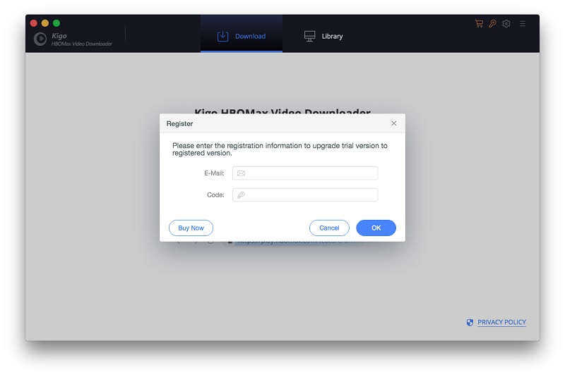 Register HBOMax Video Downloader